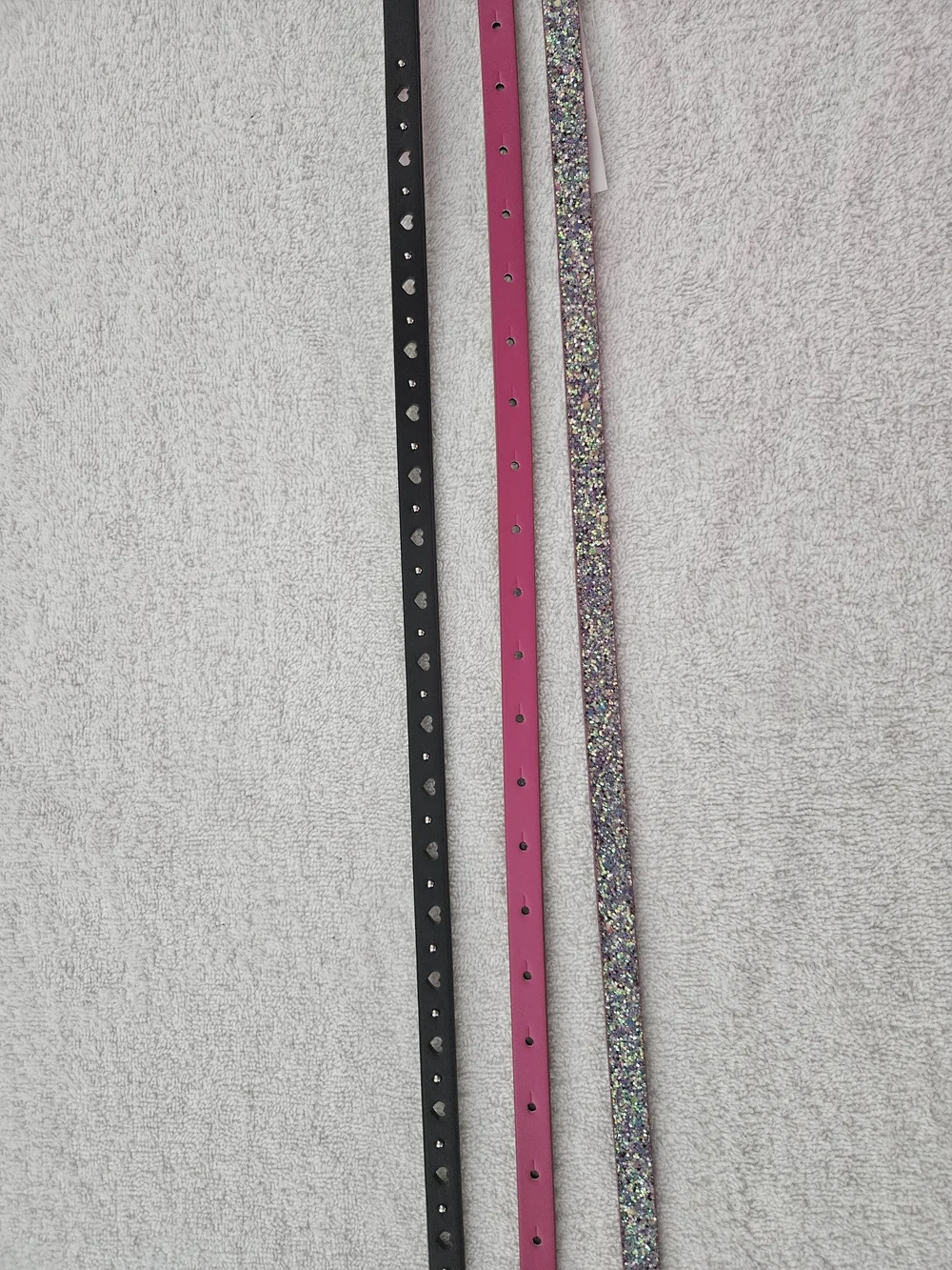 Cat & Jack Girls XL 3 Pack Hearts Glitter Skinny Adjustable Fashion Belts NWT